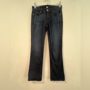 PAIGE JEANS dark blue straight leg 5 pockets rayon cotton size 27